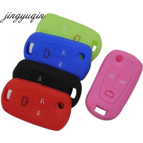 Jingyuqin 30pcs/lot Silicone Car Folding Key Cover For Vauxhall Opel Opel Astra Vectra Corsa Signum Key Case Protector