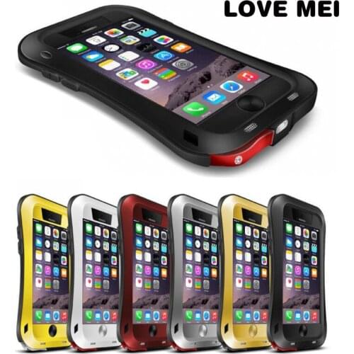 LOVEMEI Dirt-resistant Anti-knock Metal Aluminum Cases Cover with Gorilla Glass for iPhone 6/6s 4.7" Heavy Duty Protection Case