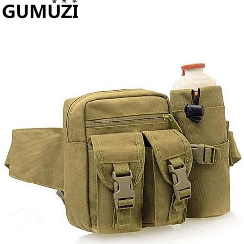 Fashion Men Waist Packs Canvas Multifunction Mobile Phone Water Cup Tactical Bags Casual Funny Pack Male Travel Bag