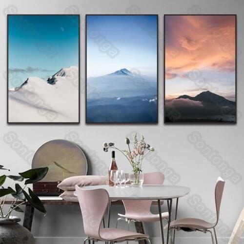 Mountain Theme Hotel Wallpaper Canvas Painting Decorative Painting Wallpaper Self-Adhesive Wall Poster Wall Home Decoration