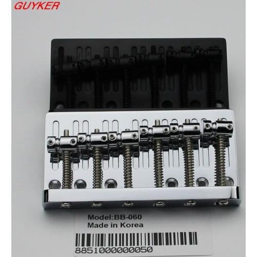 New 6 string electric bass guitar bridge in black or chrome BB060