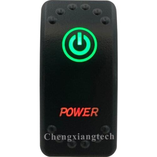 12v 24v, On Off, Up Green & Down Red Led Backlit - Power - Laser Rocker Switch for Car Boat Truck Bus Push Switch