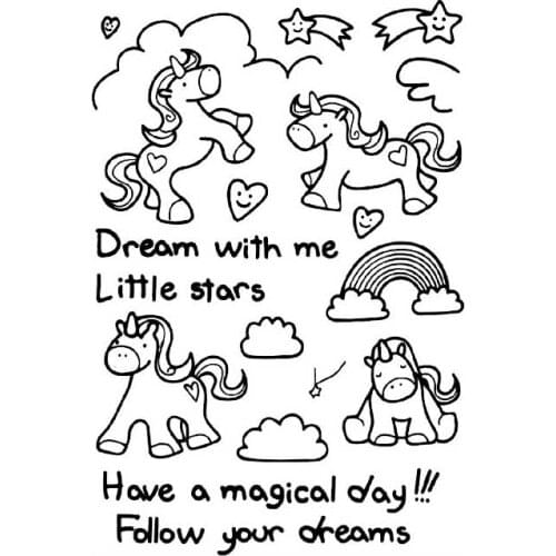 Clear Stamp DREAM WITH ME LITTLE STARS Scrapbooking Material DIY Photo Cards Account Rubber Stamper Transparent Stamp Sellos