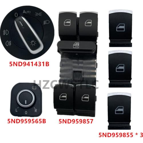 Headlight Switch Side Mirror Push Button Master Window Switch For Passat B6 Tiguan Caddy Golf Jetta MK5 5ND941431B 5ND959565B