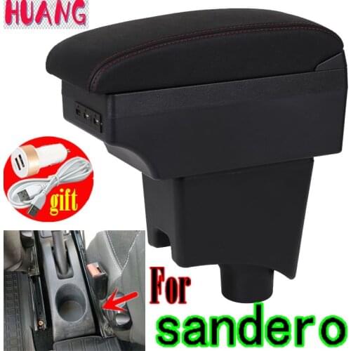 For Renault Sandero Armrest 2013 Retrofit parts dedicated Car Armrest box Center Storage box car accessories Interior 7USB