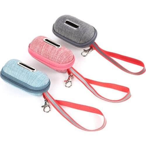 Portable Pet Dog Poop Bag Dispenser Puppy Pick-Up Bags Holder Pouch with Rope Cleaning Waste Garbage Box
