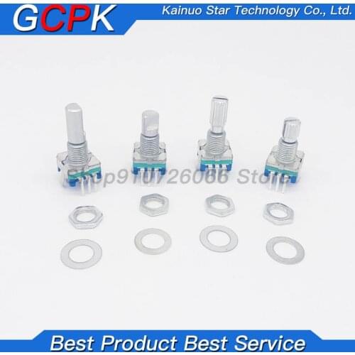 10PCS Half / Plum axis rotary encoder, handle length 15mm / 20mm code switch/ EC11 / digital potentiometer with switch 5Pin
