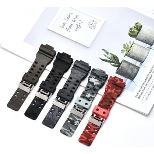 AOOW Rubber Watch Strap For Casio G Shock Replacement Black Camouflage Sport Waterproof Watchbands Accessories 16mm Watch Belt