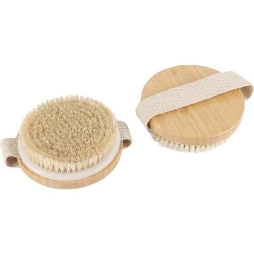 10pcs/lot Natural bristles Bath brush Body Maasage No Handle Body Exfoliating SPA Hot Dry Skin Body Wooden Dry Brush