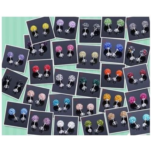 Mixed White 10MM Micro Disco Ball Earrings For Woen Stud Earrings Jewelry Fh45ping Rhinestone crystal