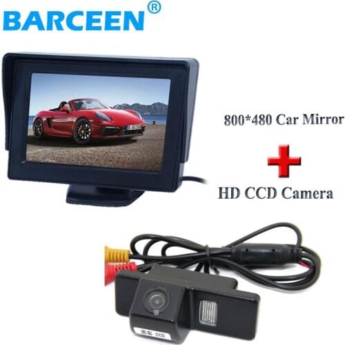 Glass lens car rear camera +4.3" car backup monitor for NISSAN QASHQAI X-TRAIL for Citroen C4/C5 for Peugeot 307 Hatchback