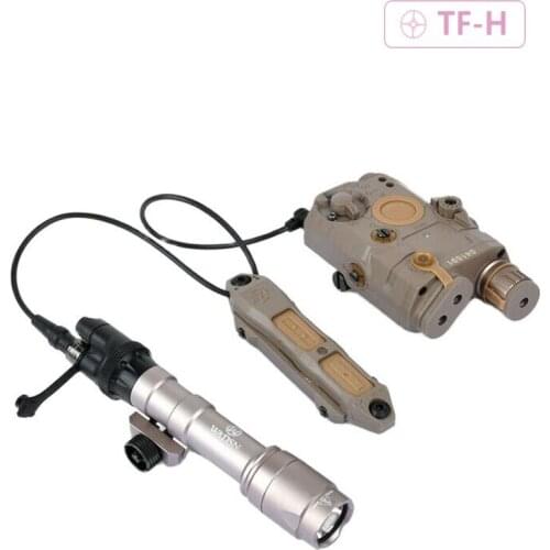 NEW Tactical Airsoft Flashlight + PEQ-15 Red Laser + Dual Control Switch BK DE