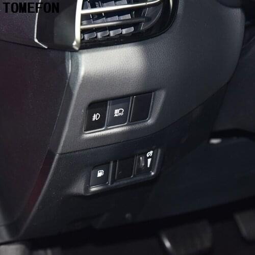 TOMEFON For Toyota CHR C-HR 2016 2017 2018 ABS Matte Headlight Button Adjust Switch Cover Frame Car Styling Accessories 2Pcs/Set