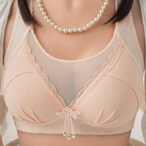 Full Cup Thin Anti-Sagging Underwear Plus Size Lace Women Sports Bra Breast Cover Receiving Auxiliary Milk Lace Bras Seamless