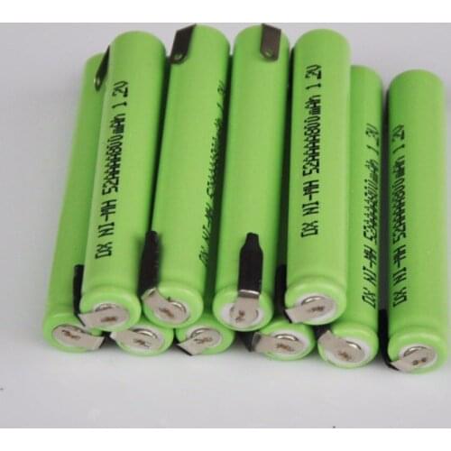UNITEK 10PCS 1.2V AAAA rechargeable battery 800mah 4A ni-mh nimh cell with soldering tabs for LED Laser pointer pen flashlight