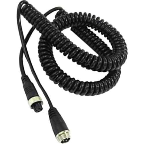 Universal 4 Pin Car Video Rear View Camera Extension Line Spring Cable 5m
