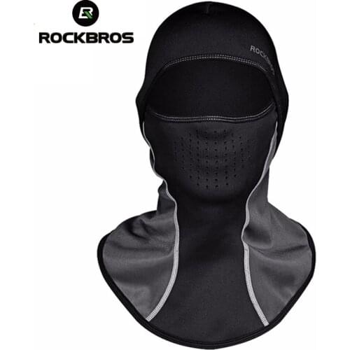 ROCKBROS Cycling Bike Caps Neck Fleece Breathable Hat Headgear Winter Skiing Ear Windproof Warm Mask Motorcycle Bicycle Scarf