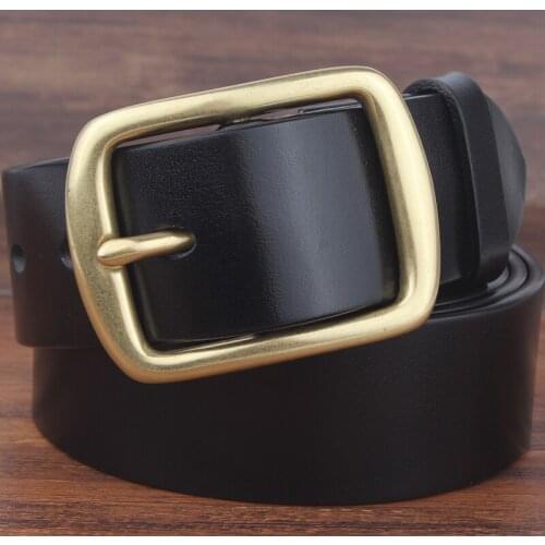 High quality belts for men Genuine leather belt male Fashion Designer for man Strap durable Cow skin girdle Copper buckle