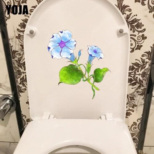 YOJA 19.9*24.4CM Flower Morning Glory Home Living Room Decor Wall Sticker WC Toilet Decal T1-0436