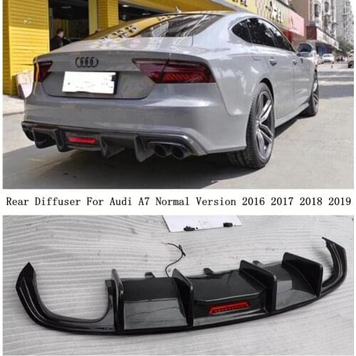 Carbon Fiber Rear Diffuser Lip Spoiler For Audi A7 Normal Version 2016 2017 2018 Bumper Splitters High Quality Auto Accessories