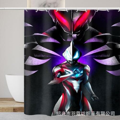 ULTRAMAN polyester shower curtain waterproof and mildew proof 3D digital printing bathroom partition shower curtain