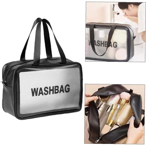 Ladies Large Capacity Pu Frosted Waterproof Cosmetic Bag Portable Travel Wash Bag Makeup Storage Pouch Cosmetic Organizer