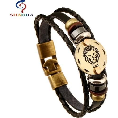 Leather Bracelet Women Jewelry Lion Leather Bracelets & Bangles Charm Bronze Alloy Buckle Pulseras Mujer Jewelry for Women Gift