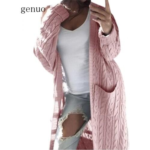 New Autumn Winte Women Cardigan Long Sleeve Hooded Solid Knitted Female Keep Warm Sweater Open Stitch Coats