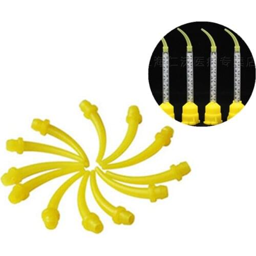 100Pcs/Pack Dental Impression Materials Mixing Tips Nozzles Silicone Rubber Mixing Syringe Dentist Products