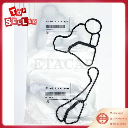 2PCS Engine Oli Filter Gasket&Cooler Seal Gasket 11428637820 11427525335 11428637821 Fits For BMW E90 E60 E61 E70 E71