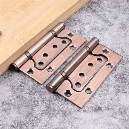 4 inch electroplating red bronze silver wire drawing environmental protection ancient hinge iron letter hinge 2.5mm door hinge
