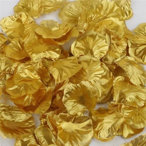5*5.5cm 500pcs Romantic Artificial Flowers Rose Petals Bright Silk Cloth Golden/Silver for DIY Wedding Party Decoration Handmade
