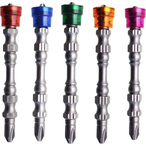 5pcs 65mm PH2 Magnetic Screwdriver Bit Set Double Head Phillips S2 Steel Electric Screw Driver 1/4" Hex Shank Power Tool