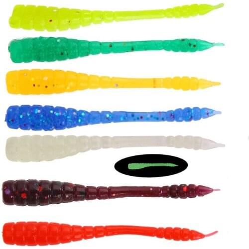 50pc/lot Soft lures Wobblers Primer 45mm 0.3g Swimbaits Soft Silicone Lure Carp Soft Artificial Lures for Fishing Peach LE021