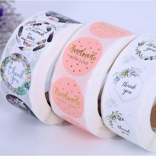 Gift Sealing Stickers 500pcs Thank you Love Design Diary Scrapbooking Stickers Festival Birthday Party Gift Decorations Labels