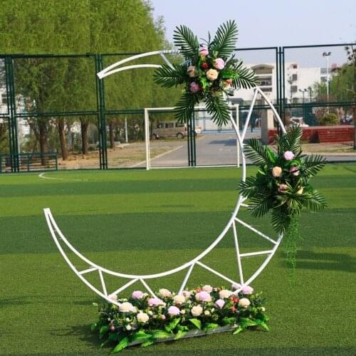 2021 New wedding arch background shelf wrought iron moon ornaments wedding scene props decoration supplies