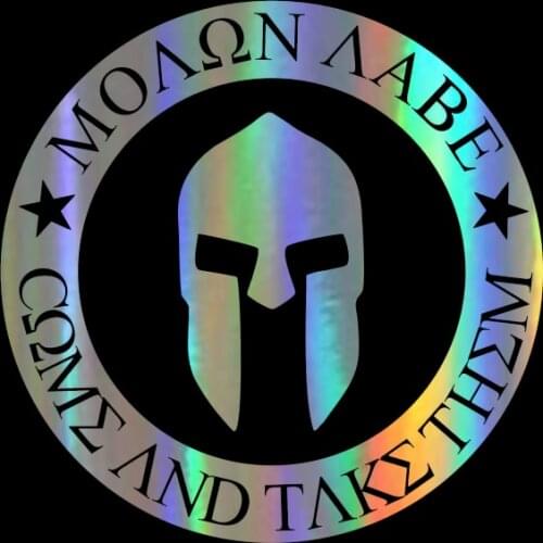 Car Sticker Vinyl Molon Labe Spartan Helmet Fuel Tank Cover Decals Creative Fashion 3D Stickers on Car Styling Creative,10*10cm