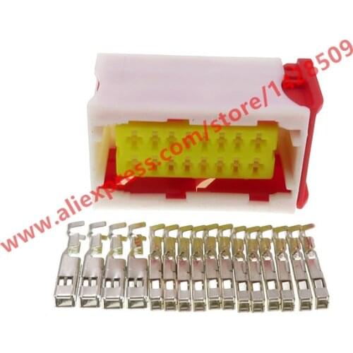 20 Sets 16 Pin Automotive ECU Computer Connector Female Electrical Car Plug With Terminals 185760-4