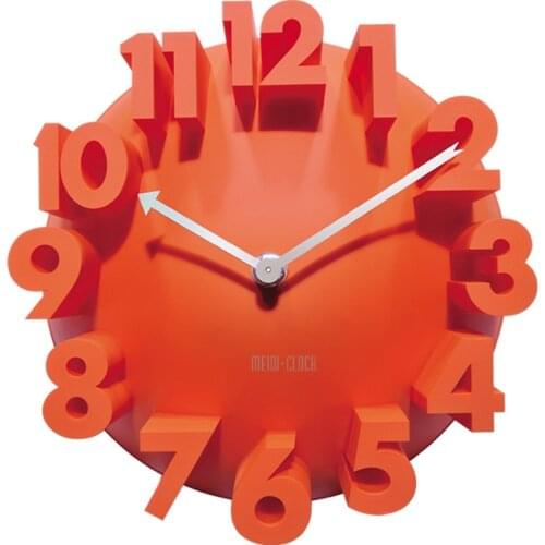 3D Big Digital Modern Contemporary Home Office Decor Round Quartz Wall Clock With Black Pink Red White Watch Kids Gift