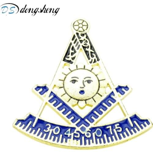 Dongsheng Fashion Past Master AF&AM With Square Masonic Freemason Lapel Pins Brooches for Women Men Free-mason Jewelry-40