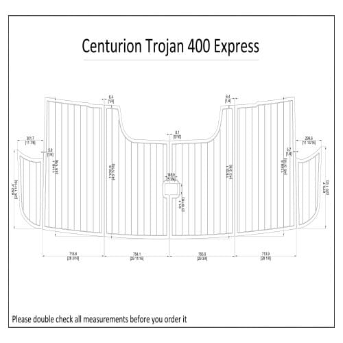 Centurion Trojan 400 Express Swim Platform Pads Boat EVA Teak Decking 1/4" 6mm