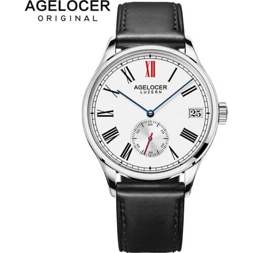Agelocer Luxury Top Brand Wristwatch Gift For Men Dress Waterproof Stainless Steel Watch 1105A1