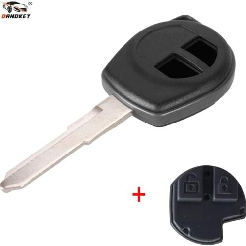 DANDKEY 10x Car Remote Keyless Entry Housing 2 Buttons Car Key For Suzuki Grand Vitara SWIFT HU133R Blade+Rubber Button Pad