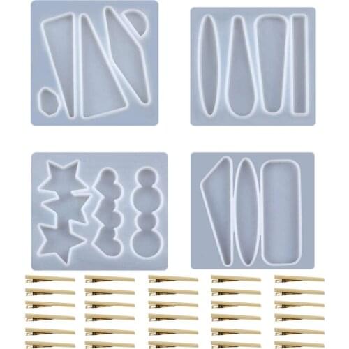 Resin Molds DIY Hair Pin Casting Mold Kits,Jewelry Casting Resin Molds,Metal Hair Clips Making for Pendants Craft