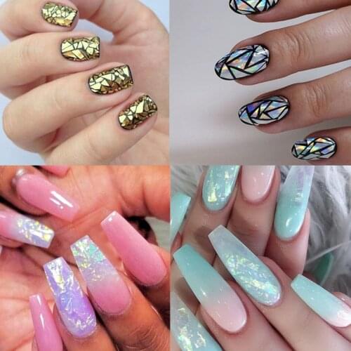 Holographic AB Nail Glitter Flake Shell Sparkly Sequins Irregular Paillette DIY Gel Polish Manicure Nail Art Decorations