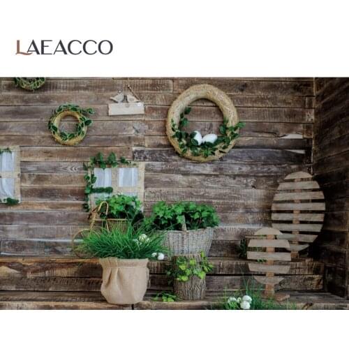 Laeacco Dark Wooden Wall Shelf Easter Festivals Nest Eggs Party Pray Scenic Photographic Background Photo Backdrop Photo Studio