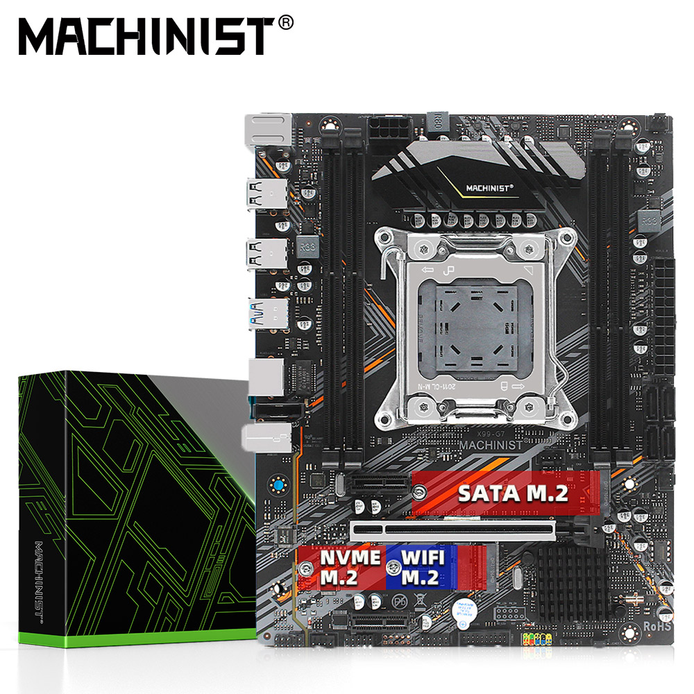 Machinist X99 Motherboard LGA 2011-3 DDR3 ECC/NON-ECC Memory Four Channels Intel Xeon E5 V3&V4 Processor SATA/NVME M.2 x99-G7