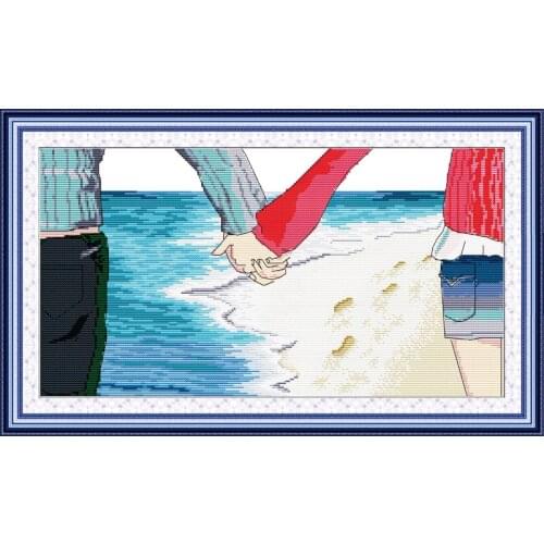 Watching the Sea cross stitch kit 14ct 11ct count printed canvas stitching embroidery DIY handmade needlework