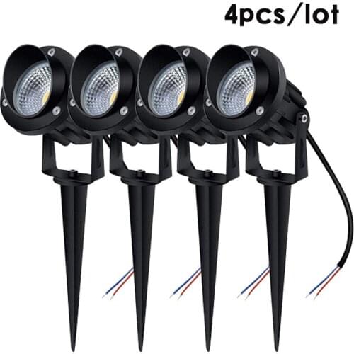 4 Pcs Outdoor Garden Light 3W 5W 10W COB Waterproof LED Flood Spot Light Lawn Lamp Garden Wall Yard Path Light Landscape light