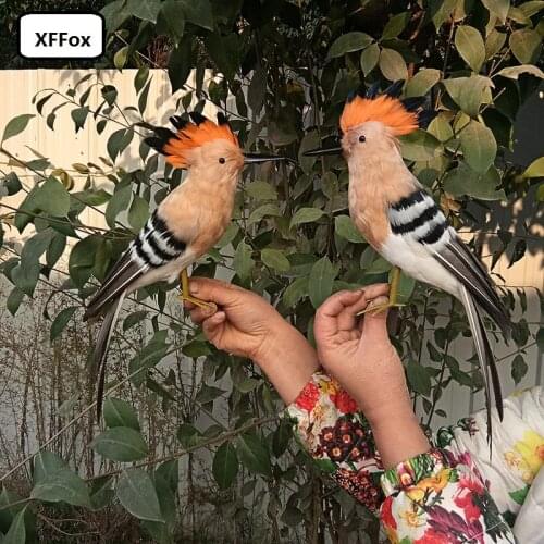 A pair of simulation Hoopoe bird models foam&furs lifelike bird dolls gift about 30cm xf1049